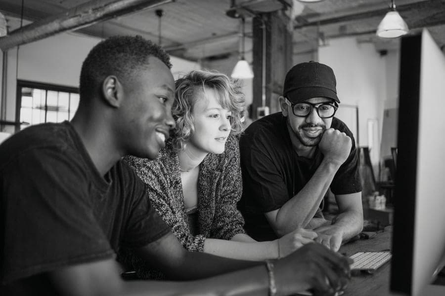 Reviewing website analytics and rankings with a Detroit business owner